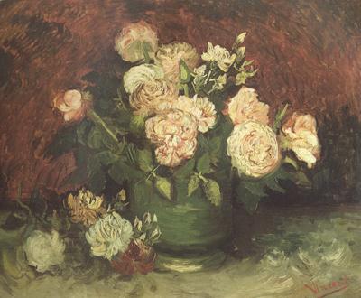 Vincent Van Gogh Bowl wtih Peonies and Roses (nn04) China oil painting art
